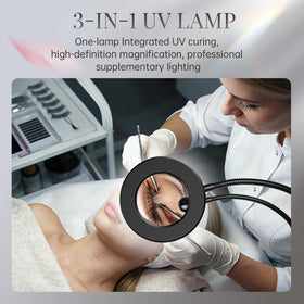 krofaue Dual Head UV Nail Lamp showing 3 colour temperature settings