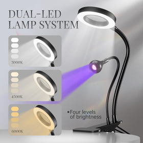 krofaue Dual Head UV Nail Lamp side view showing gooseneck