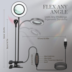 krofaue Dual Head UV Nail Lamp with clamp attached to a desk