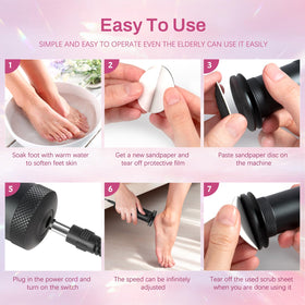 krofaue Electric Foot Callus Remover detailed view of sandpaper discs