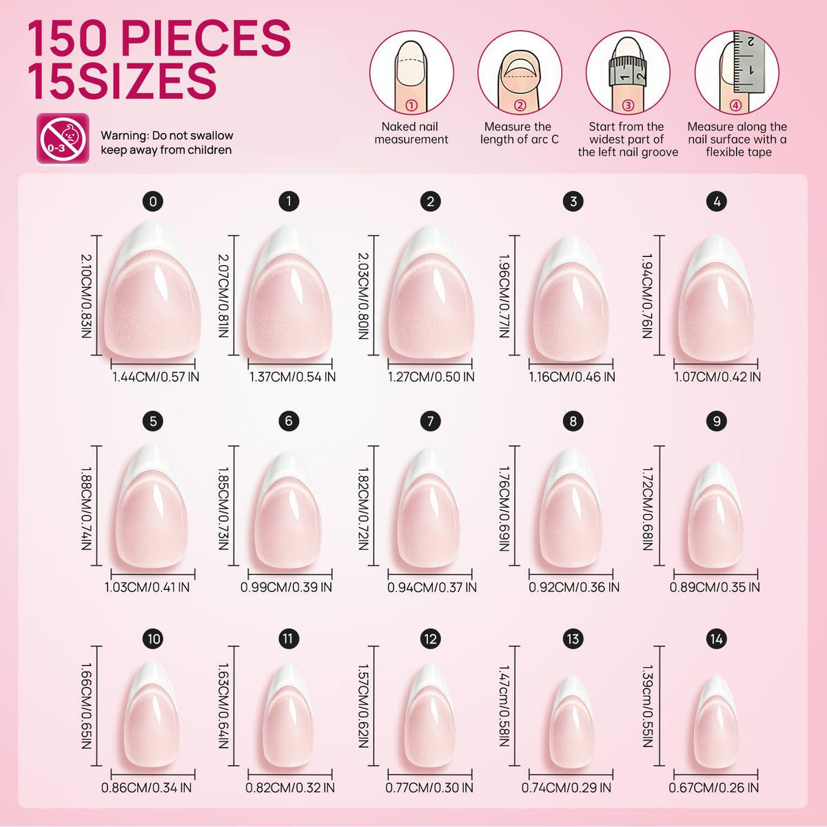 krofaue French Tip Cat Eye Press On Nails application process