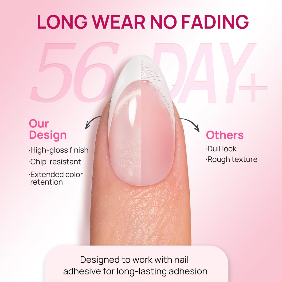 krofaue French Tip Cat Eye Press On Nails packaging