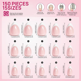 Krofaue nail tips side view highlighting the almond shape