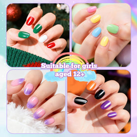 krofaue Short Kids Press on Nails close-up of soft gel material