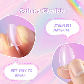 krofaue Short Kids Press on Nails packaging with 260 pieces