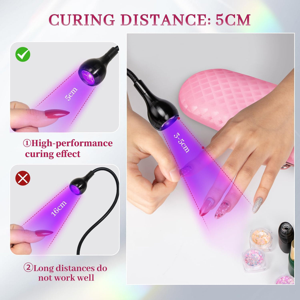 krofaue UV LED Nail Lamp in use during manicure