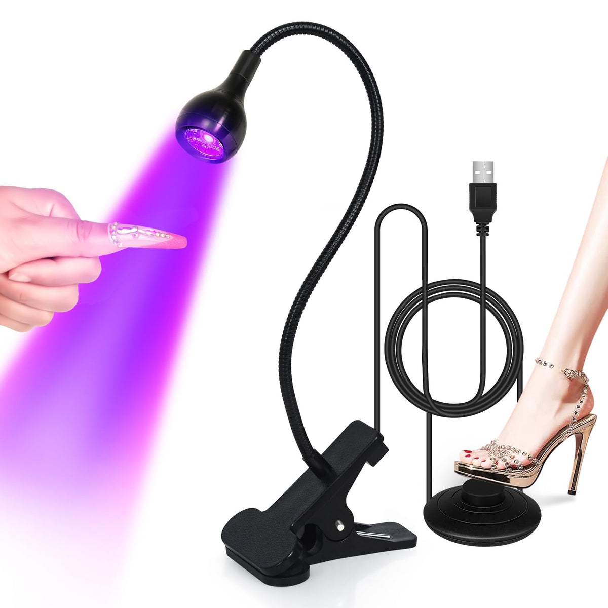 krofaue UV LED Nail Lamp with foot pedal front view