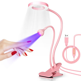 krofaue UV Nail Lamp front view with 6X magnifier