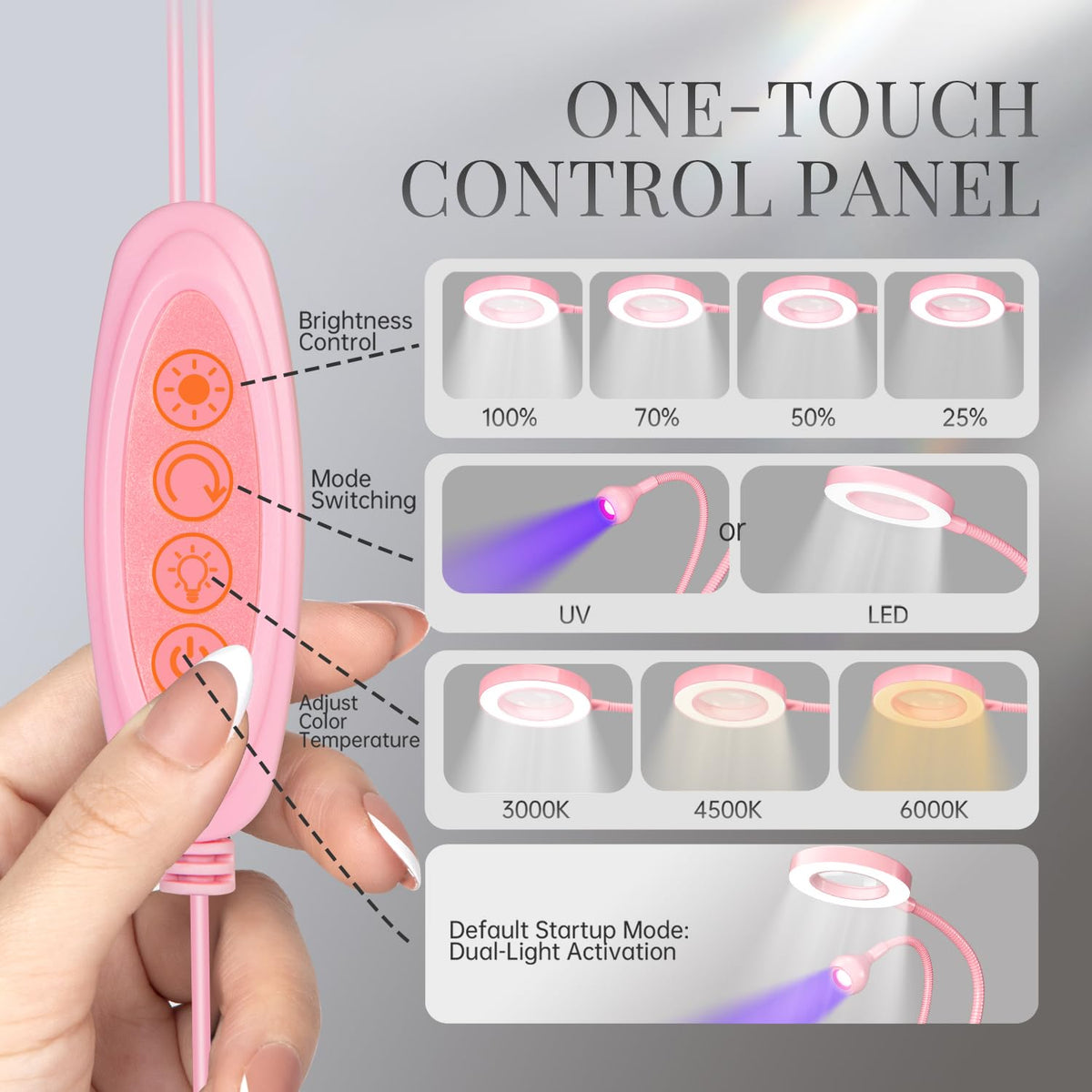 krofaue UV Nail Lamp with adjustable brightness levels