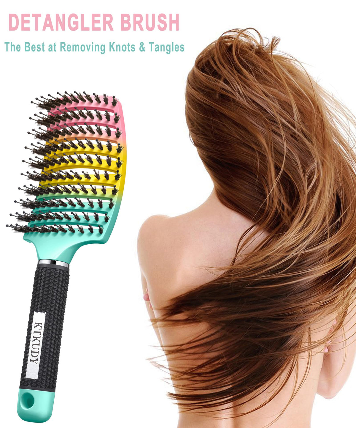 KTKUDY Detangling Brush being used on wet hair