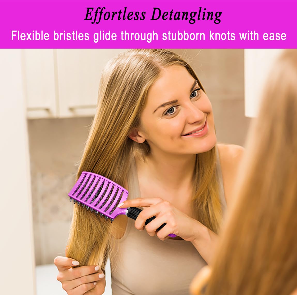 KTKUDY Detangling Brush displaying flexible bristles
