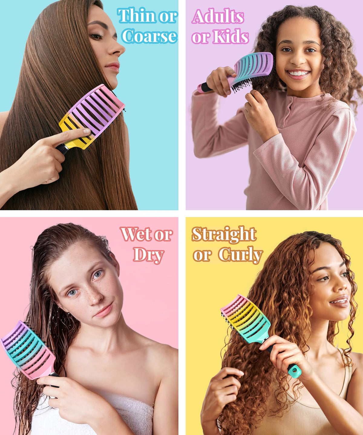 KTKUDY Detangling Brush in a child's hand for easy use