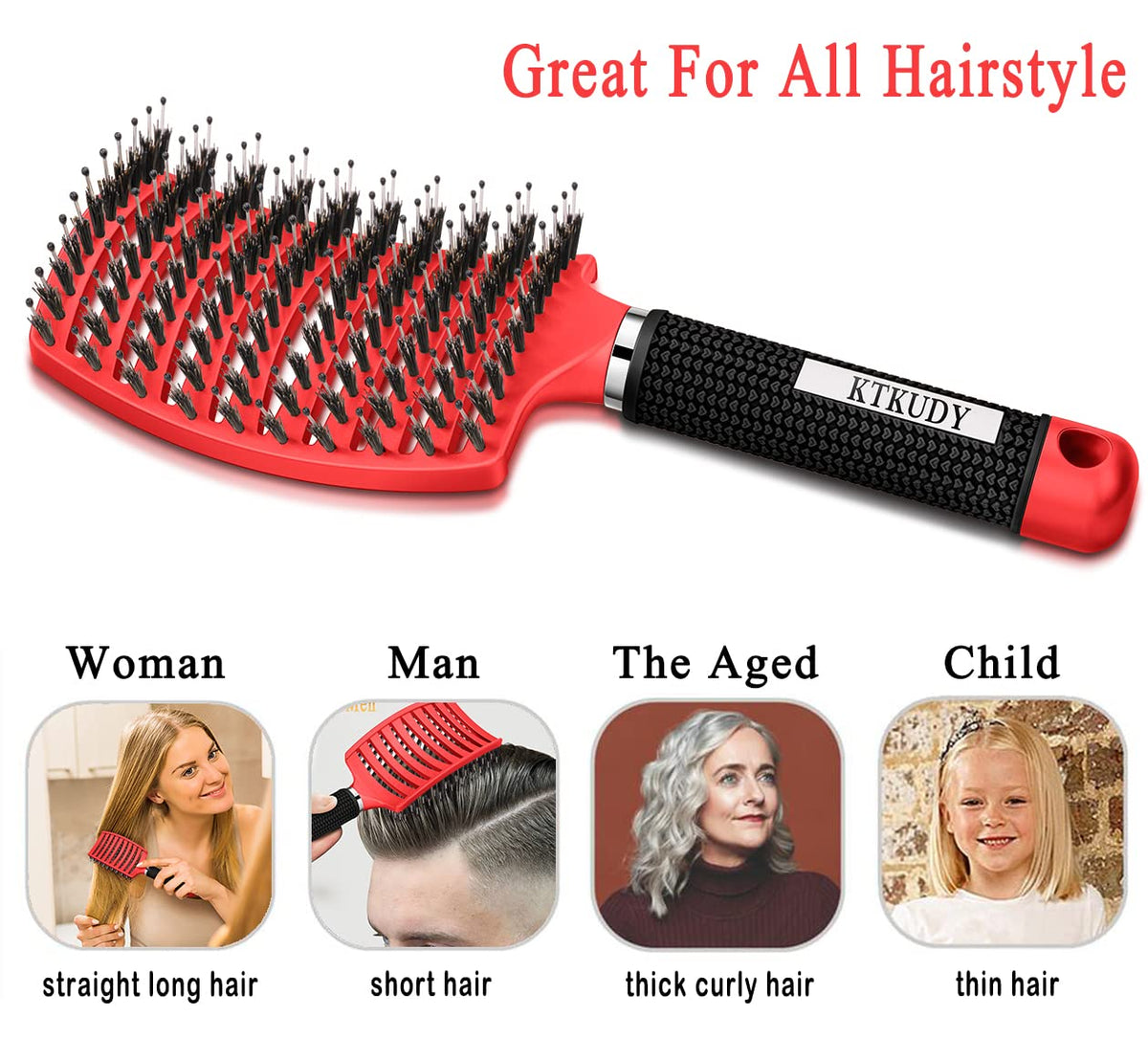 KTKUDY Detangling Brush in a family setting