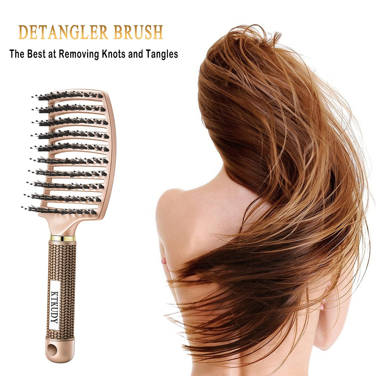 KTKUDY Detangling Brush in use on wet hair