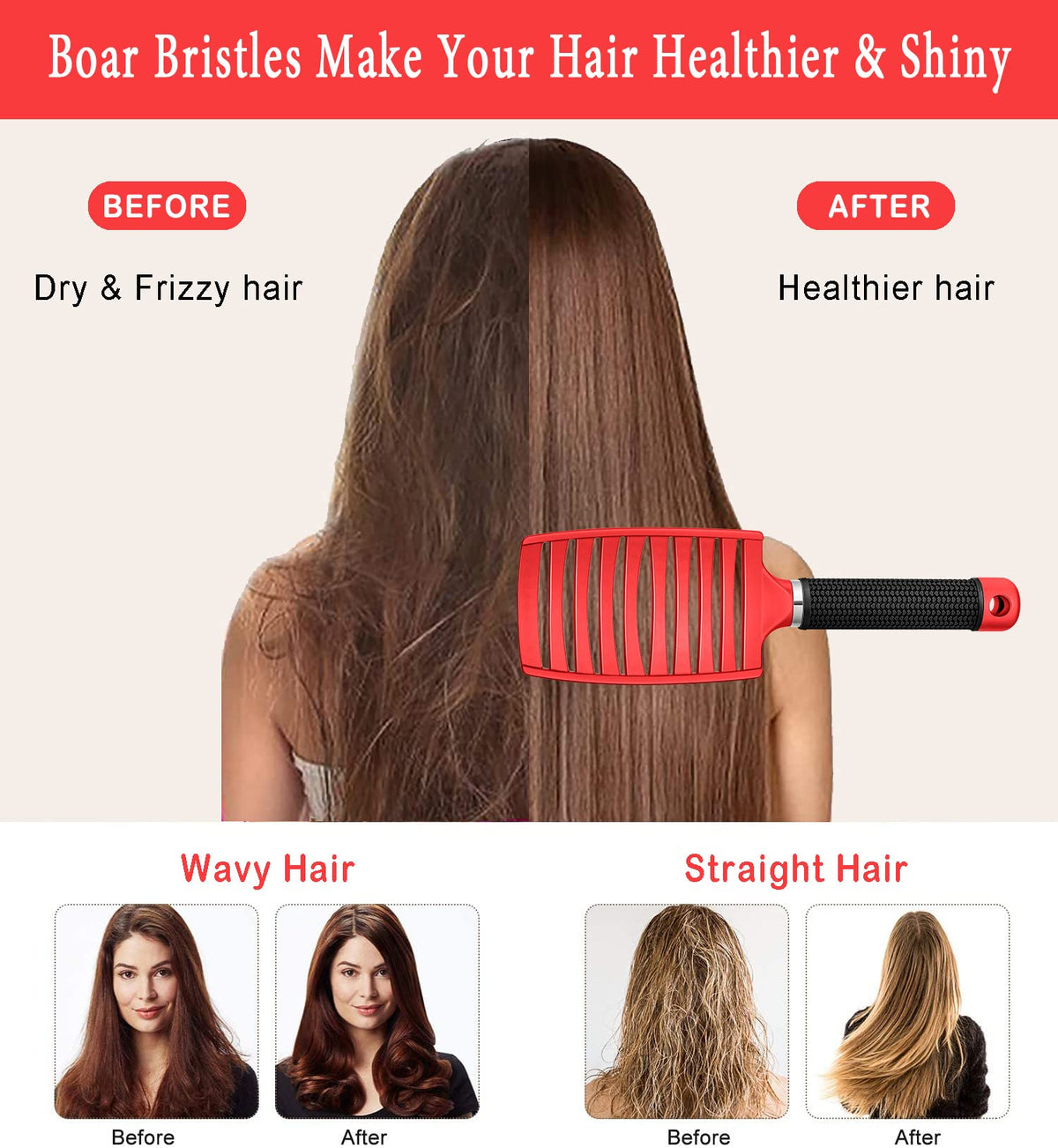 KTKUDY Detangling Brush in use on wet hair