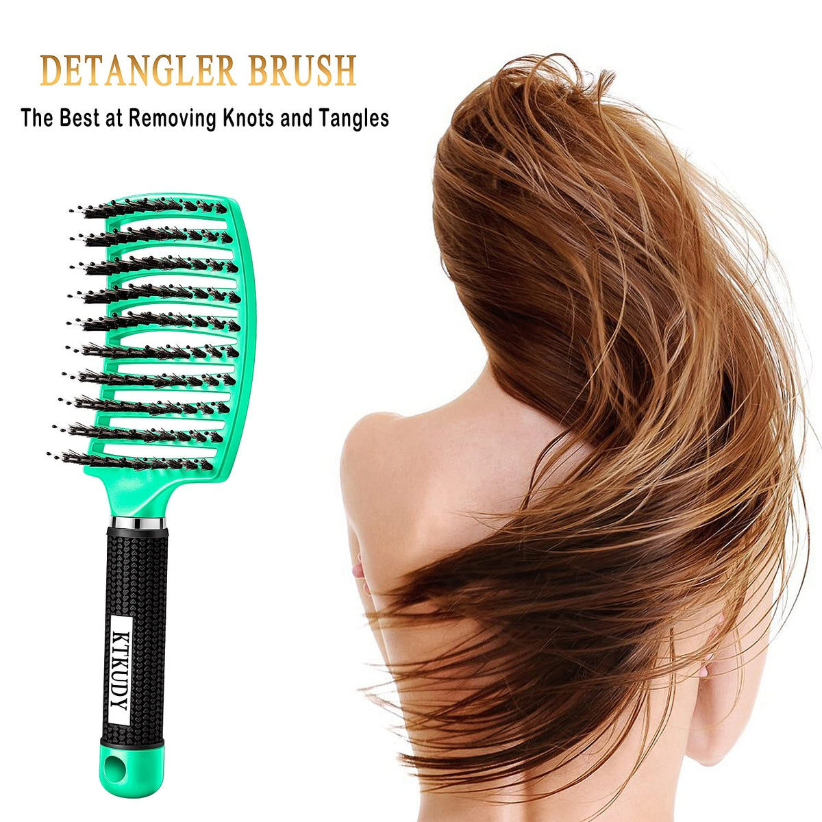KTKUDY Detangling Brush in use on wet hair