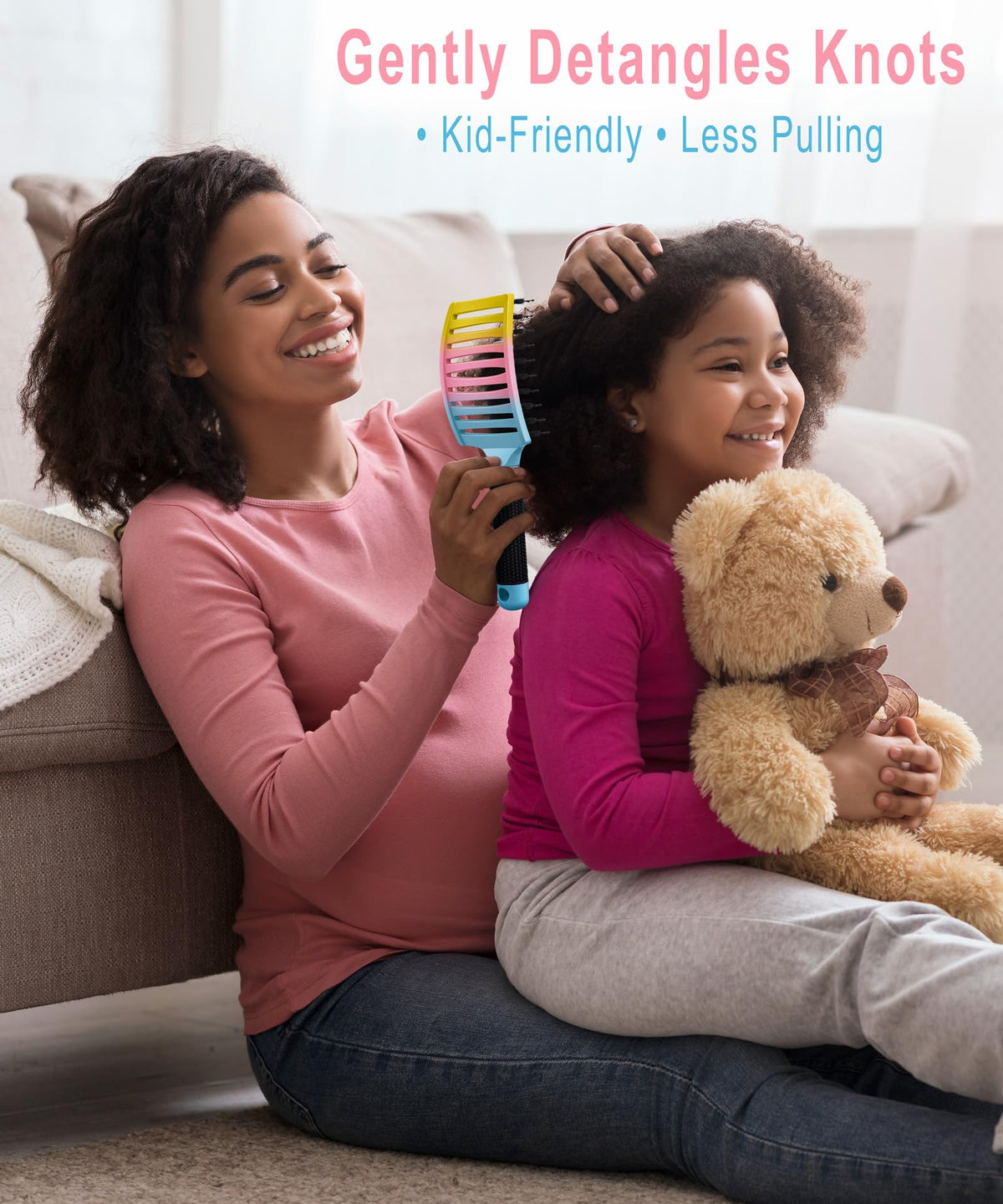 KTKUDY Detangling Brush in use on wet hair