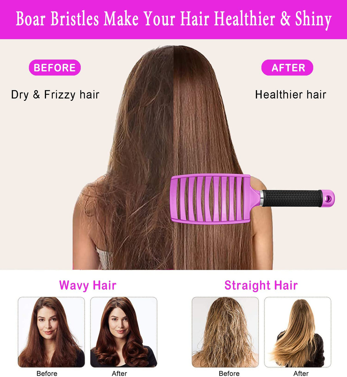 KTKUDY Detangling Brush in use on wet hair