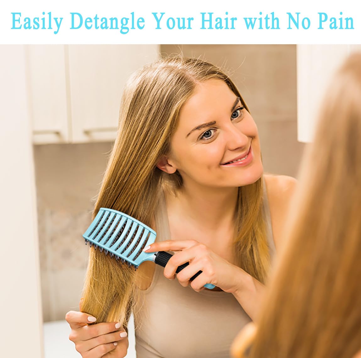 KTKUDY Detangling Brush on a bathroom counter