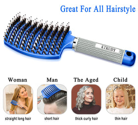 KTKUDY Detangling Brush on dry hair smoothing flyaways