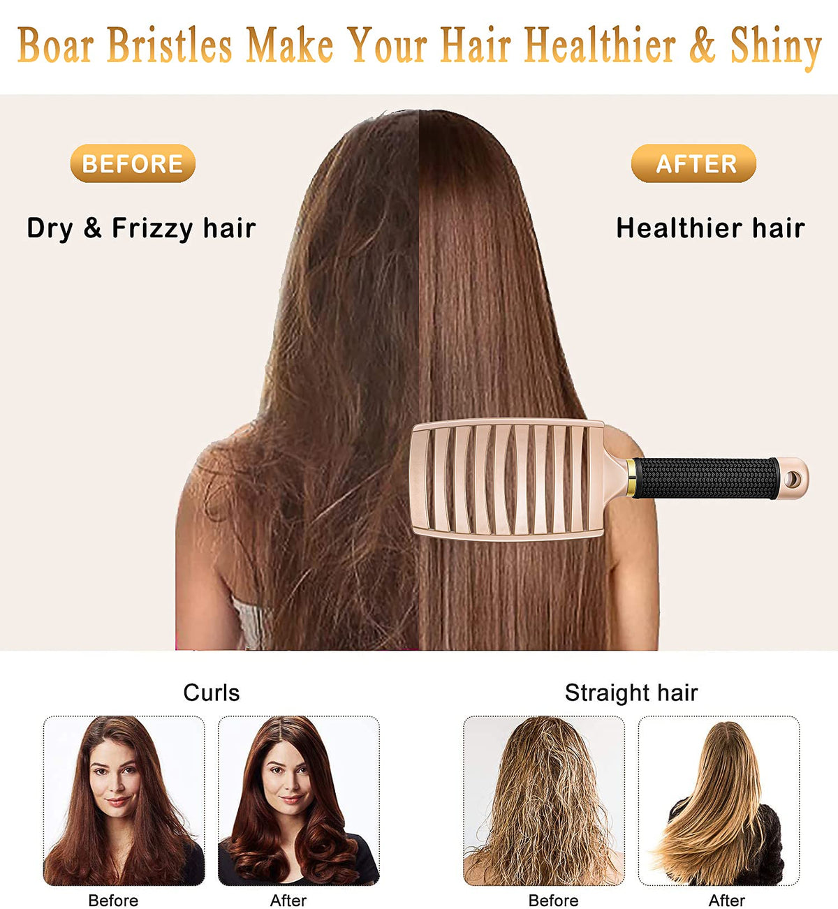KTKUDY Detangling Brush showcasing ergonomic design and non-slip grip