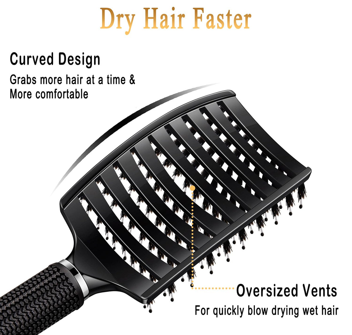 KTKUDY Detangling Brush showing bristles close-up