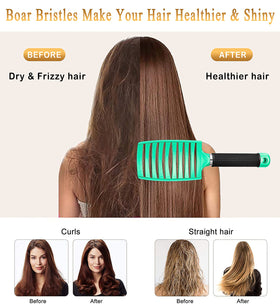 KTKUDY Detangling Brush showing ergonomic handle design