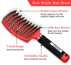 KTKUDY Detangling Brush showing ergonomic handle design