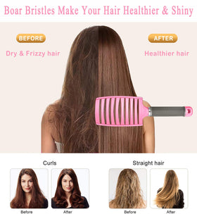 KTKUDY Detangling Brush showing ergonomic non-slip grip
