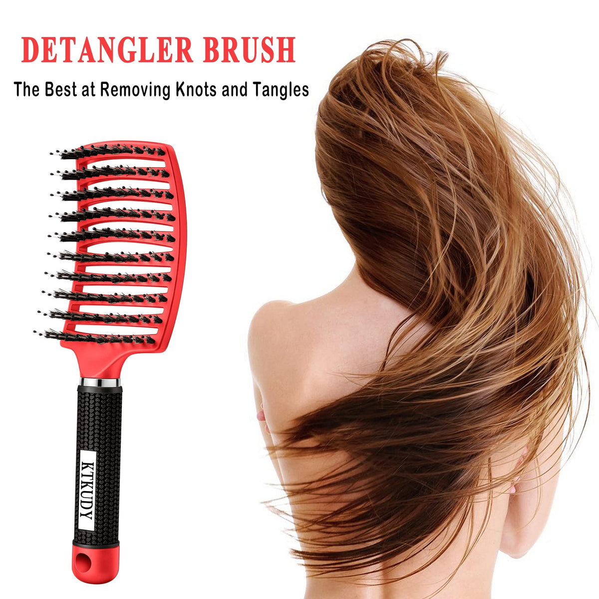 KTKUDY Detangling Brush showing lightweight construction