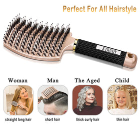 KTKUDY Detangling Brush side view highlighting bristle design