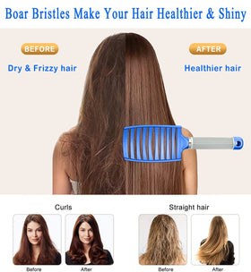 KTKUDY Detangling Brush side view showing ergonomic design