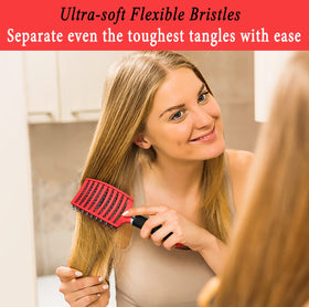 KTKUDY Detangling Brush with close-up of bristles