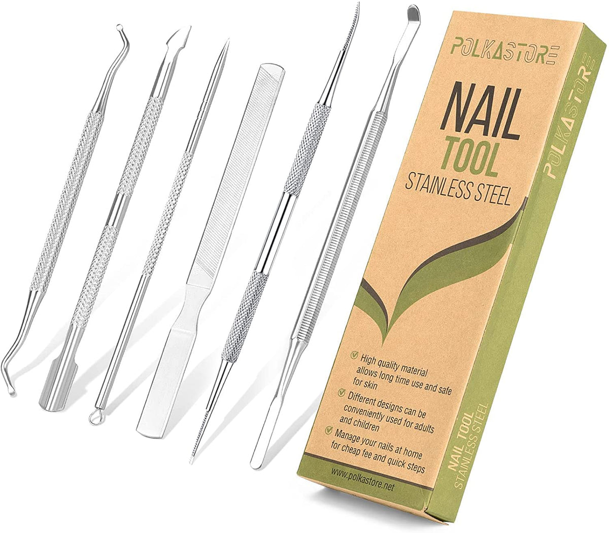 KuanStore Ingrown Toenail File and Lifters 6-Pack front view