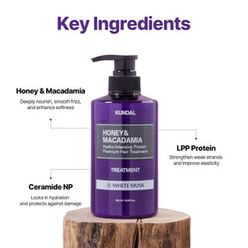 KUNDAL Honey & Macadamia Shampoo application on hair