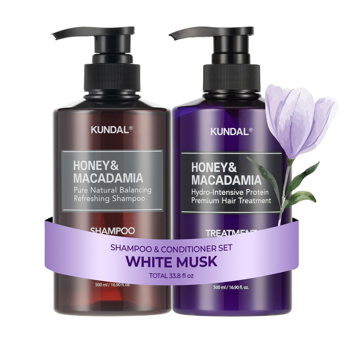 KUNDAL Honey & Macadamia Shampoo bottle front view