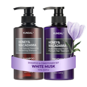KUNDAL Honey & Macadamia Shampoo bottle front view