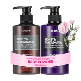 KUNDAL Honey & Macadamia Shampoo & Conditioner Set front view