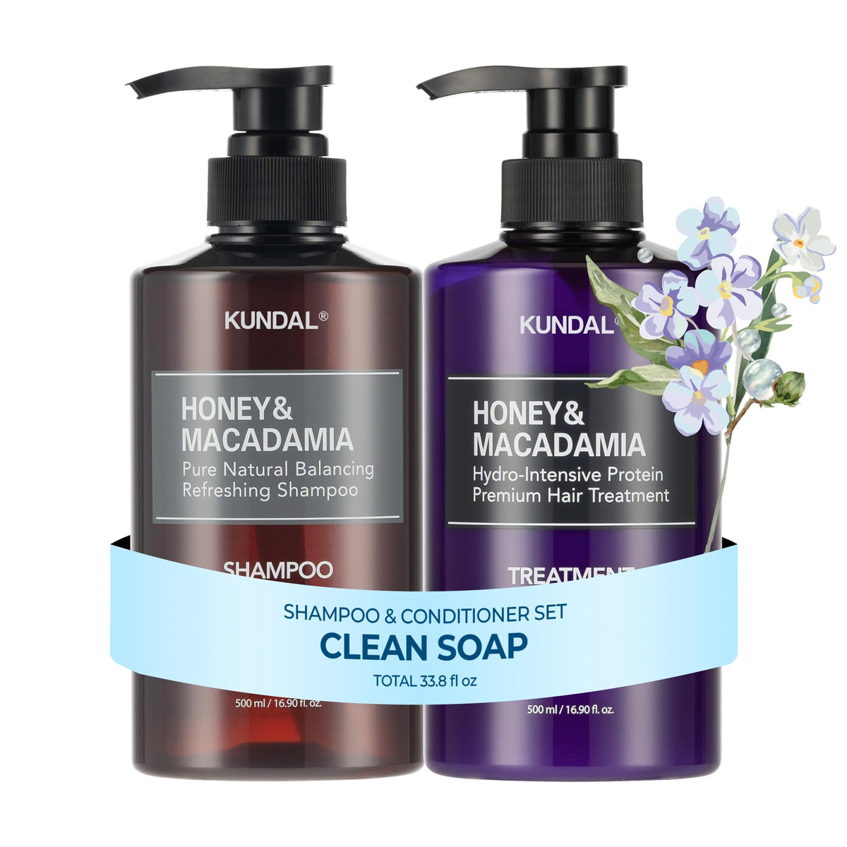 KUNDAL Honey & Macadamia Shampoo front view 16.9 fl oz
