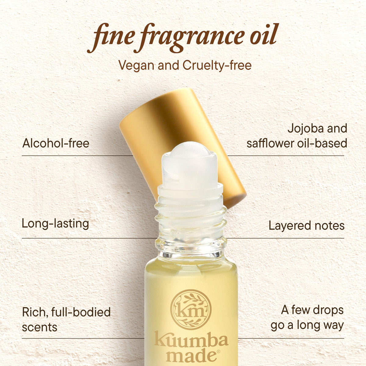 Kuumba Made Vanilla Bean Fragrance Oil Roll-On applied to wrist