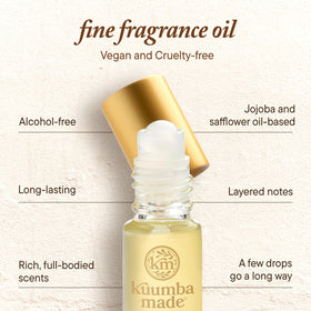 Kuumba Made Vanilla Bean Fragrance Oil Roll-On applied to wrist