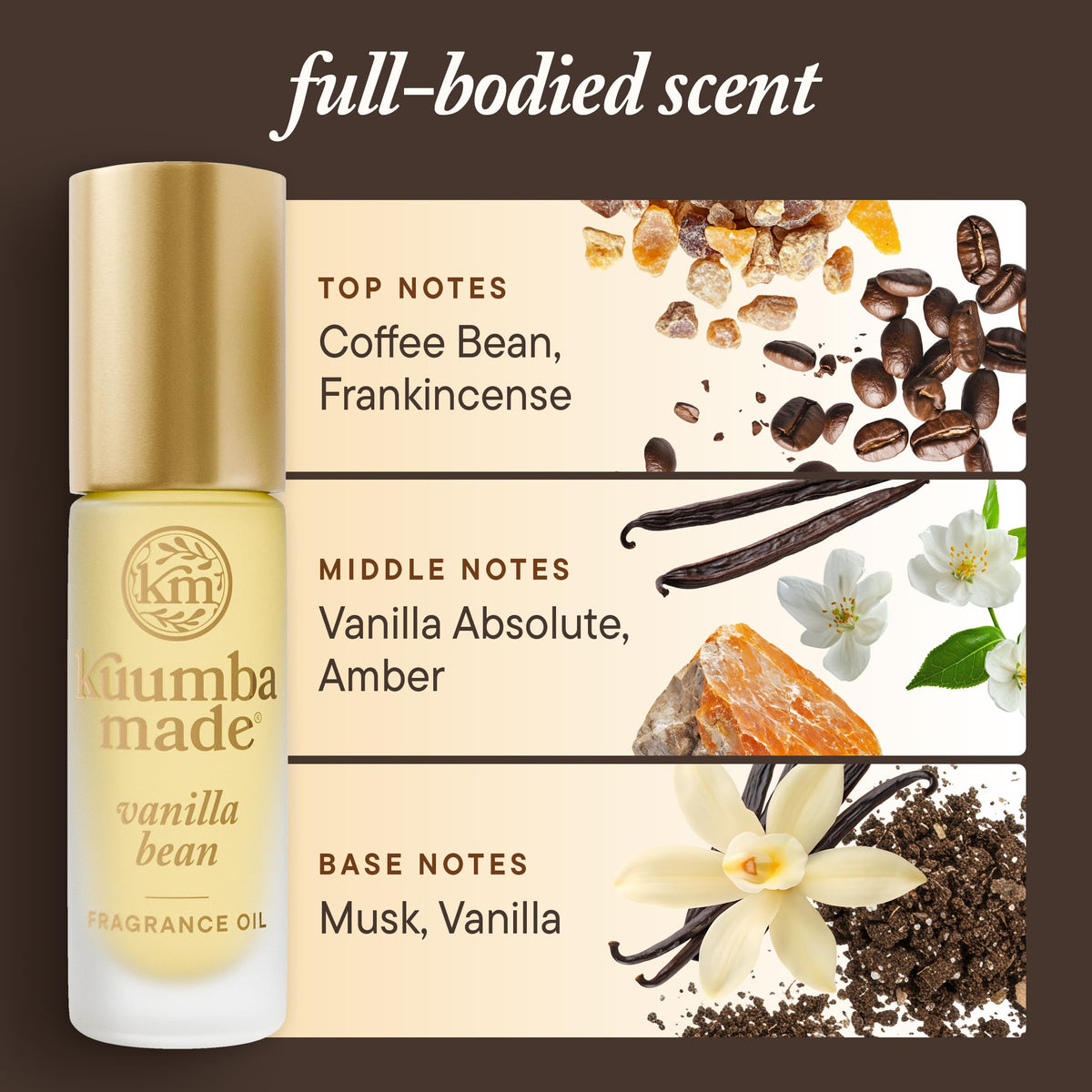 Kuumba Made Vanilla Bean Fragrance Oil Roll-On close-up of rollerball