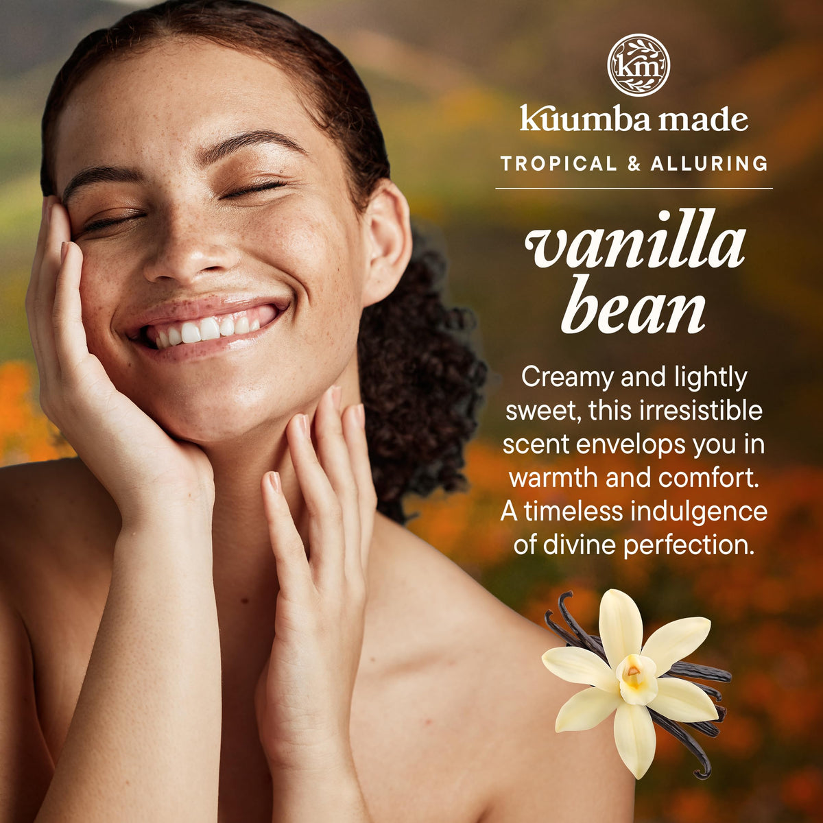 Kuumba Made Vanilla Bean Fragrance Oil Roll-On on a wooden table