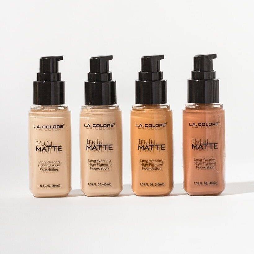 L.A. COLORS Truly Matte Foundation Cafe CLM360 shade range display