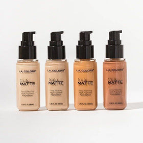 L.A. COLORS Truly Matte Foundation Cafe CLM360 shade range display