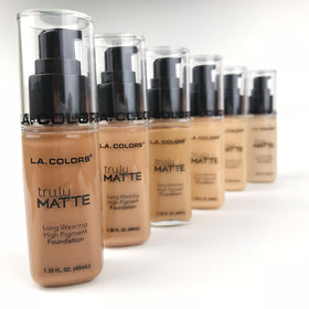 L.A. COLORS Truly Matte Foundation Cafe CLM360 texture close-up