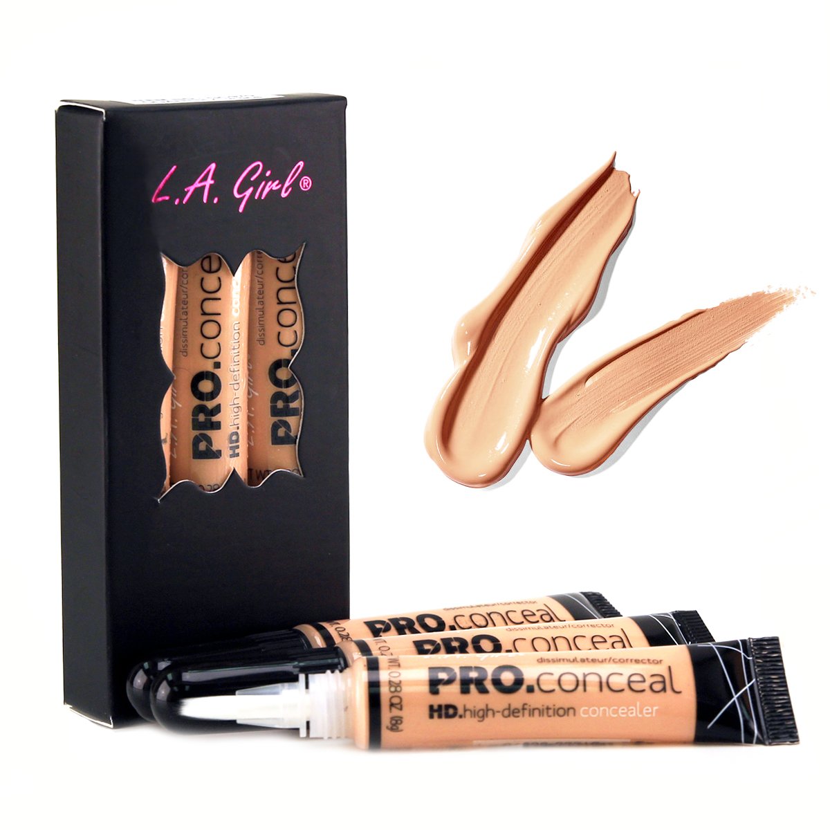 L.A. Girl HD Pro Conceal Light Ivory 3 pack front view