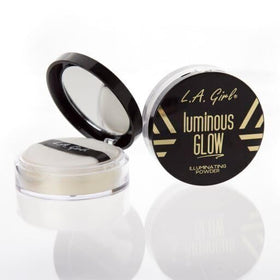 L.A. Girl Illuminating Glow Powder 24K application on cheekbones