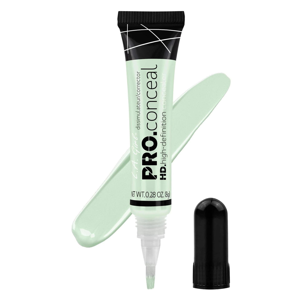 L.A. Girl Mint Corrector front view with brush tip applicator