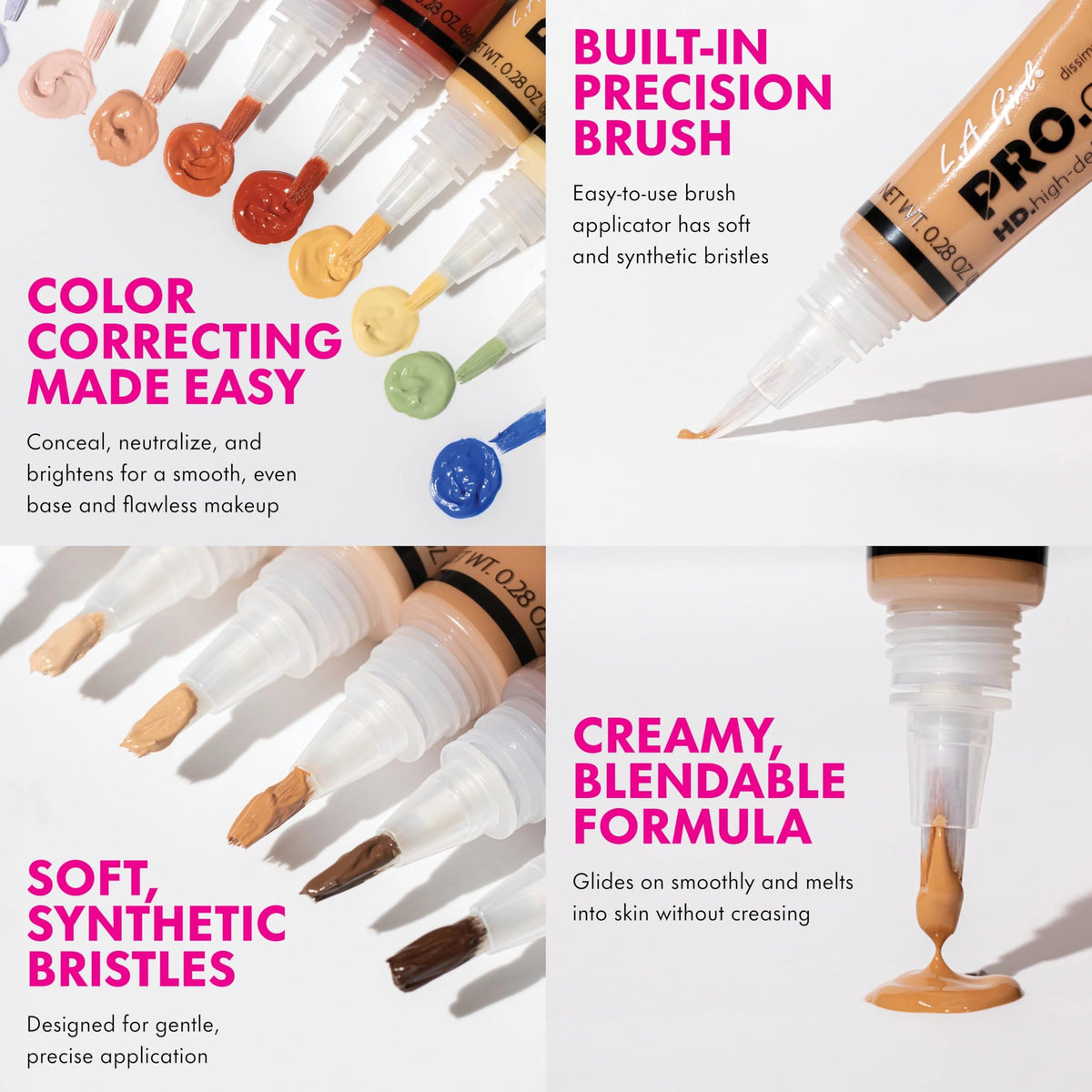 L.A. Girl Mint Corrector in use during makeup application